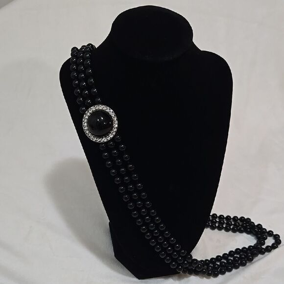 Black and Silver Multi-Strand Necklace - Picture 2 of 3